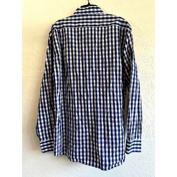 Tommy Hilfiger Mens Regular Fit Button Up Long Sleeve Plaid Shirt Size 16 Blue - Picture 13 of 16